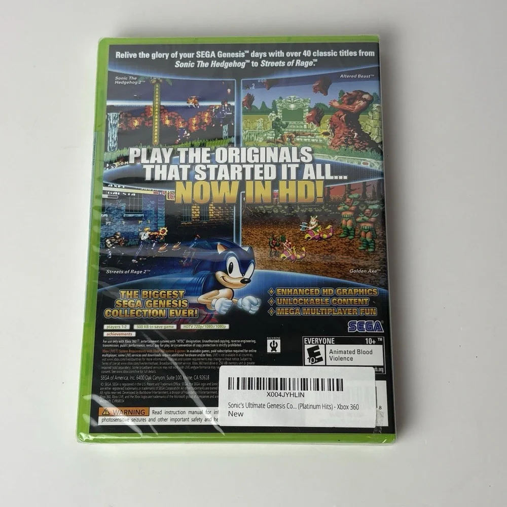 Sonic's Ultimate Genesis Collection (Microsoft Xbox 360, 2009) New Factory Seal